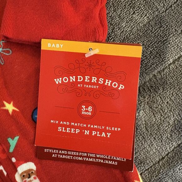 Wondershop Baby Size 3-6 Months Red Cotton Sleep-n-Play One Piece Christmas - Picture 5 of 10